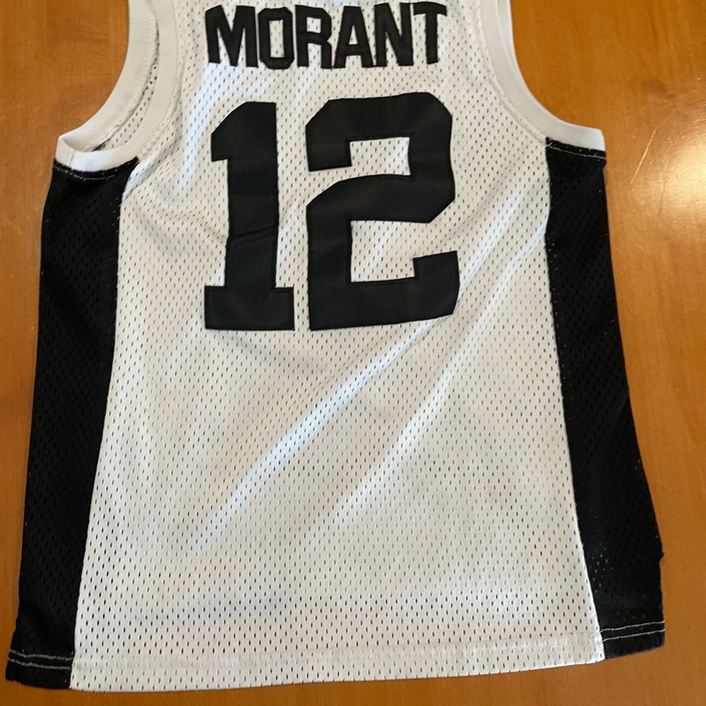 Ja Morant throwback Kids Jersey - Black and White